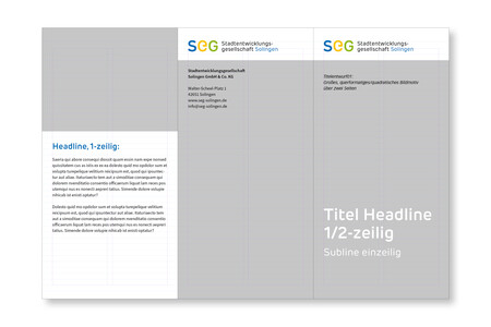 Printmedien für SEG Solingen der Agentur Federmann und Kampcyzk design